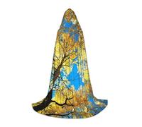 ZXERTG Mantello con cappuccio con stampa albero e cielo per costumi di Halloween, perfetto per stregoni, vampiri, tristi mietitori e altri cosplay