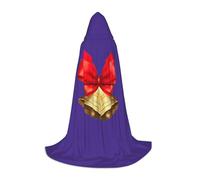 ZXERTG Mantello con cappuccio con stampa di campane di Natale per costumi di Halloween, perfetto per stregoni, vampiri, tristi mietitori e altri cosplay