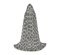 ZXERTG Mantello con cappuccio con stampa quadrifoglio grigio per costumi di Halloween, perfetto per stregoni, vampiri, tristi mietitori e altri cosplay