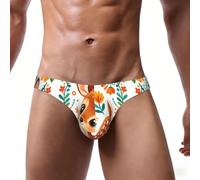 ZXERTG Slip bikini da uomo con stampa cervo floreale | Biancheria intima sexy da uomo con stampa di cervi floreali per l'uso quotidiano, sport o come regalo premuroso per i propri