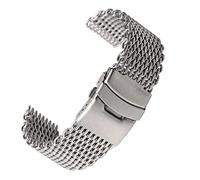 ZXF Cinturini di Ricambio Argento 18 Mm / 20mm / 22mm / 24 Millimetri in Acciaio Inox Shark Mesh Cinghia Vigilanza della Fascia del Metallo della Maglia Cinturino Bracciale for La Vigilanza ####