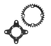 ZXFdgWS Corone per Bicicletta Bici Parte for Bicicletta Guarnitura Corona Ruota dentata Trasmissione Centrale Adattatore Stretto Largo Piastra Singola 32T/34T/36T/38T(Black 34T)