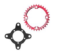 ZXFdgWS Corone per Bicicletta Bici Parte for Bicicletta Guarnitura Corona Ruota dentata Trasmissione Centrale Adattatore Stretto Largo Piastra Singola 32T/34T/36T/38T(Red 36T)