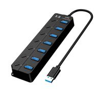 Zxfdsfdbnm Adattatore USB 3.0 con 7 porte di alimentazione con singoli interruttori e luci per unità lampeggianti PC laptop console di gioco
