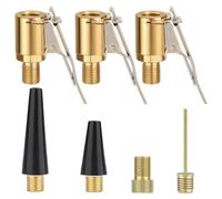 Zxfdsfdbnm Set di adattatori multifunzione per cancello in ottone con bloccaggio per pneumatici adattatore ugello per biciclette Pompe per auto Installazione rapida Mandrini ad aria per pneumatici