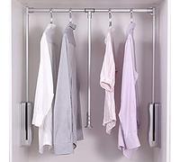 ZXFF Asta Armadio Appendiabiti a Ribalta, Cremagliera Regolabile per Armadio in Alluminio, Regolabile 510-1150 Mm, Salva Spazio, Argento, Carico 30 kg (Size : 830-1150mm)