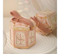 ZXFLOOR 25/50 Pezzi scatole di Cartone a Forma di carosello Color Oro Champagne, bomboniere per Baby Shower, scatole di imballaggio, Decorazioni per Feste di Compleanno per Bambini, Addio al Nubilato