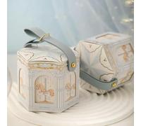 ZXFLOOR 25/50 Pezzi scatole di Cartone a Forma di carosello Color Oro Champagne, bomboniere per Baby Shower, scatole di imballaggio, Decorazioni per Feste di Compleanno per Bambini, Addio al Nubilato