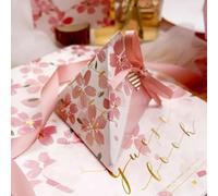 ZXFLOOR 50/100 Pezzi Scatole per Caramelle in Stile ciliegio, Sacchetti per bomboniere, scatole per bomboniere per Baby Shower