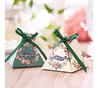 ZXFLOOR 50 Pezzi Scatola di Caramelle Creativa Bomboniere per Baby Shower Piramide Triangolare Bomboniere per Matrimonio Scatola Bomboniera Forniture per Feste