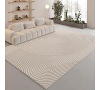 ZXGGASG Area Non slittata Lavabile 140x200 cm per Soggiorno e Camera Letto Morbido Geometrico Patchwork Moquette Facile Cure a Cura Corta Sala da Pranzo Tappeto Beige Decorazioni