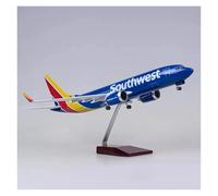 ZXGGASG Modello di aeromobile statico 1/80 per 737 Modello Aeromobile Modello di pianta di Resina Diecast Adatto per Il Display (Senza Luce)