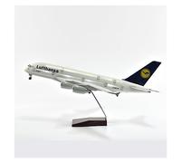 ZXGGASG Piani Aerei da Combattimento Modello Aereo da 47 cm Ircraft Lufthansa A380 1/160 Scala Diecast Resina Luce e Piano Ruota (B, con Luce)