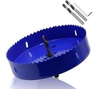 ZXHAO Sega a tazza da 165 mm, profondità di taglio da 1 1/4", fresa a tazza bimetallica HSS con codolo esagonale, adattatore per punte per trapano per legno, cornhole, plastica, cartongesso