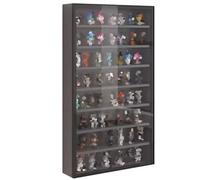 ZXHKZDX Collezionabili Montati A Parete Vetrina Espositiva, Figure Collezionismo Vetrinetta, Trasparente Legno Ripiani con Porta per Camera da Letto Soggiorno(Black,40X95X12.5cm-16X37X5in)