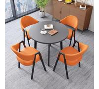 zxhrybh Combinazione Tavolo da Pranzo e Sedia per la Casa, Combinazione Semplice Tavolo e Sedia Salva Spazio, per Sala da Pranzo, Cucina, Dinette(Orange,Gray desktop)