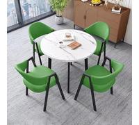 zxhrybh Combinazione Tavolo da Pranzo e Sedia per la Casa, Combinazione Semplice Tavolo e Sedia Salva Spazio, per Sala da Pranzo, Cucina, Dinette(Green,White pattern desktop)