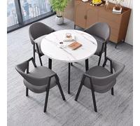 zxhrybh Combinazione Tavolo da Pranzo e Sedia per la Casa, Combinazione Semplice Tavolo e Sedia Salva Spazio, per Sala da Pranzo, Cucina, Dinette(Dark gray,White pattern desktop)