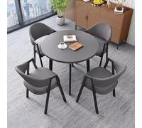 zxhrybh Combinazione Tavolo da Pranzo e Sedia per la Casa, Combinazione Semplice Tavolo e Sedia Salva Spazio, per Sala da Pranzo, Cucina, Dinette(Dark gray,Gray desktop)