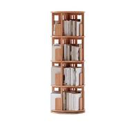 zxhrybh Libreria Scaffale Girevole, Libreria Girevole a 360°, Scaffale Librerie con Portaoggetti, on Deflettore, per la Casa, Soggiorno, Studio, Ufficio(Wood,51.1in/130cm)