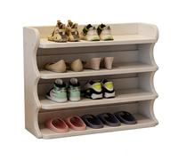 zxhrybh Organizzatore Scarpiera Multi-Livello in Legno Massiccio, Scaffale Porta Scarpe Verticale Alto con Sbarre di Protezione per Ingresso, Armadio o Corridoio(White,22.6in/57.5cm)