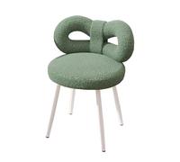 zxhrybh Sedia Trucco, Sgabello per Toeletta Trucco per Camera da Letto, Cuscino in Lana D'agnello，con Staffa in Ferro Bianco, per Cucina Soggiorno Camera da Letto(Green,Latex pad)