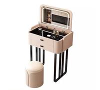 zxhrybh Set da Toeletta Trucco con Specchio, Tavolo Trucco con Specchio Illuminato Dimmerabile a 3 Colori, Postazione Trucco con 2 Cassetti Portaoggetti(Champagne,19.6in/50cm)