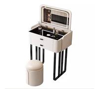 zxhrybh Set da Toeletta Trucco con Specchio, Tavolo Trucco con Specchio Illuminato Dimmerabile a 3 Colori, Postazione Trucco con 2 Cassetti Portaoggetti(White,19.6in/50cm)