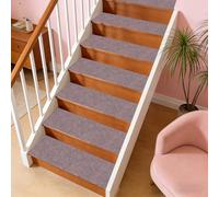 ZXIAOHUI Tappeto per Scale 15 x 92 cm Retro in TPE, Autoadesivi, Antiscivolo, Riutilizzabile e Ritagliabile, Tappetini per Scale Antiscivolo, Tappetini Antiscivoli Scales, Pergradini in Legno, C