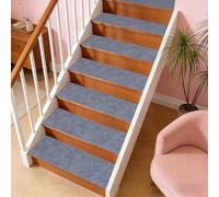 ZXIAOHUI Tappeto per Scale 35 x 92 cm Retro in TPE, Autoadesivi, Antiscivolo, Riutilizzabile e Ritagliabile, Tappetini per Scale Antiscivolo, Tappetini Antiscivoli Scales, Pergradini in Legno, A