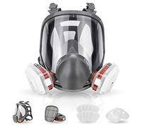 ZXICH Maschera a protezione totale, maschera respiratoria, maschera protettiva riutilizzabile con filtro a carbone attivo per pittura, protegge da gas, vernice, polvere, prodotti chimici
