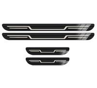 ZXjbgjsm 4 Pezzi Battitacco in Acciaio Inox per Land Rover Range Rover Evoque I 2015-2018, Piastre di Protezione della Copertura soglia battitacco Auto Anti-graffio ,A