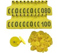 zxjwcm Mucche Ear Tags Custom Ear Tags per mucche con numeri 001-100/101-200/201-300/301-400/401-500 per bovini capra maiali mucca toro 001-100 rosa giallo 001-100