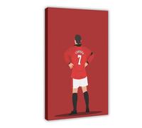 zxjwcm Poster su tela di Eric Cantona, decorazione artistica da parete per soggiorno e camera da letto, decorazione con cornice: 60 x 90 cm