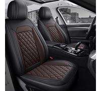 ZXKYLFFF Coprisedili per auto adatti per Ford Mustang GT Expedition Edge Puma Bronco Sport Maverick Mondeo Focus Flex in pelle impermeabile 5 posti cuscino protegge il sedile, caffè