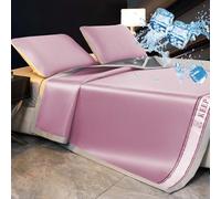 ZXLVCU Raffreddatore in Seta di Ghiaccio per Dormire Estivi, Pieghevole Tappetino di Raffreddamento Set con Federa, Materassino rinfrescante per Materasso in Rattan Estivo (90 * 200cm,Pink)
