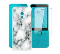 ZXLZKQ Cover per Nokia 235 4G 2024 (2.80 ") Pellicola in Vetro Temperato, Ultra Sottile Trasparente Antiurto Morbido Silicone TPU Bumper Case Custodia per Nokia 235 4G 2024 - Marmo