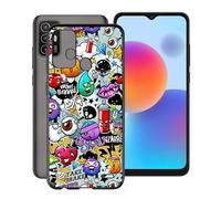 ZXLZKQ Custodia per ZTE Blade A52 (6.52 Pollice), Nero Morbida Silicone Antiurto Protettiva Custodia, TPU Ultra Sottile Anti-Graffio Cover per ZTE Blade A52 - Demone Animato