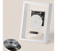 zxmeimm Lettore CD e Cornice portafoto retrò, Design a Doppio utilizzo, Montaggio a Parete/da Tavolo, Uscita Bluetooth/AUX per Altoparlanti Esterni, Telecomando, CD Non Incluso White