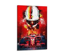 ZXMKH Poster applicabili a Sebastian Vettel, poster su tela con pittura ad olio, decorazione artistica da appendere, per casa, soggiorno, camera da letto, sala da pranzo, 40 x 60 cm, con cornice