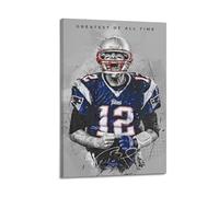 ZXMKH Poster applicabili a Tom Brady1, pittura a olio decorativa su tela, poster da appendere, per casa, soggiorno, camera da letto, sala da pranzo, 30 x 45 cm, stile cornice