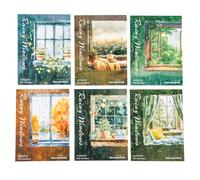 ZXMNBH 10 Pz/confezione Ascoltare la pioggia in una notte tranquilla adesivi PET per kit di scrapbooking impermeabile adesivo trasparente spazzatura forniture diari diario planner collage computer
