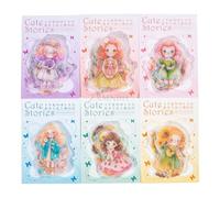 ZXMNBH 10 Pz/pacco Meet Tulip Adesivi PET per Scrapbooking Kit Impermeabile Trasparente Adesivo Junk Journaling Forniture Diario Planner Collage Laptop Artigianato di Carta