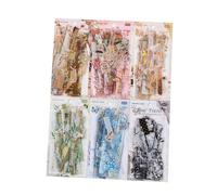 ZXMNBH 20 Pz/pacco Golden Years PET Adesivi per Scrapbooking Kit Impermeabile Trasparente Adesivo Junk Journaling Forniture Diario Planner Collage Laptop Artigianato di Carta