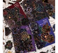 ZXMNBH 30 pz/pacco Luna Ombra Fiori Adesivi PET per Scrapbooking Kit Impermeabile Trasparente Adesivo Junk Journaling Forniture Diario Planner Collage Laptop Artigianato di Carta
