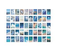 ZXMNBH Adesivi per Scrapbooking Kit Bella Blu Immagine Estetica Carta Diario Planner Junk Bullet Journaling Forniture decorative 50 Pz/confezione