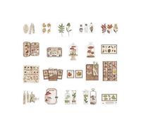 ZXMNBH Adesivi PET per Scrapbooking Kit Foresta Estetica Carta Diario Planner Junk Bullet Journaling Forniture decorative 40 Pz/confezione
