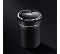 ZXNMCB Posacenere per Auto con Coperchio, Posacenere per Senza Fumo Portatile, Posacenere per Sigarette con LED Cenere per Maserati Grecale 2023,Silver-Tall