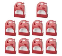 Zxpjkyu 10 Pezzi Scatola Porta Fiori con Manico Farfalla 3D Decorativa Carta Durevole Pieghevole Pratica Adatta per Compleanno Matrimonio Laurea Eventi, Rosso