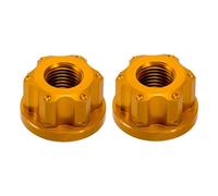 Zxpjkyu 2X Dadi per Mozzo Ruota Bicicletta Dado per ASSE Anteriore Affidabile M9 Antiscivolo per Biciclette a Scatto Fisso Dadi per Mozzo Bicicletta Viti per, Oro